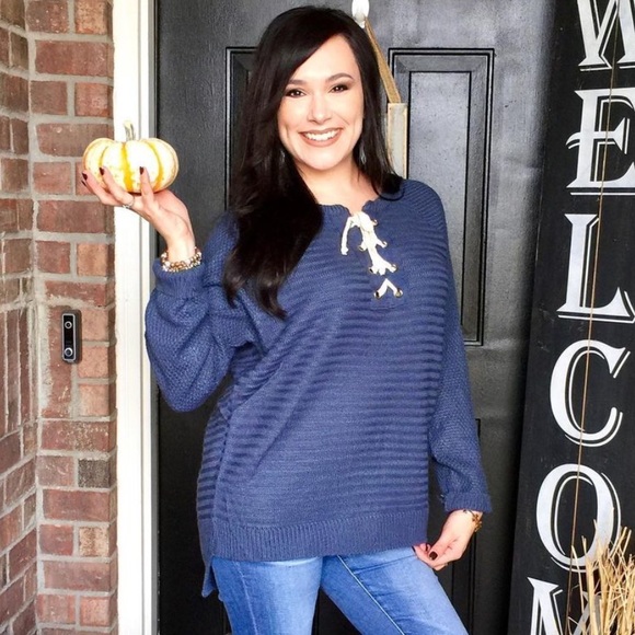 Petal Roz boutique blue relaxed sweater S - Picture 4 of 8